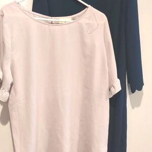 Betsey's boutique flowy top and scalloped edge dress